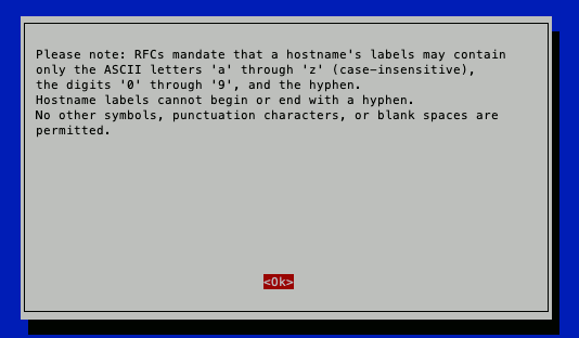 20191022 raspi-config showing RFC mandate on hostname