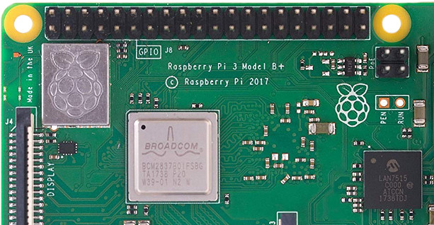 GPIO pins of a Raspberry Pi 3 B+