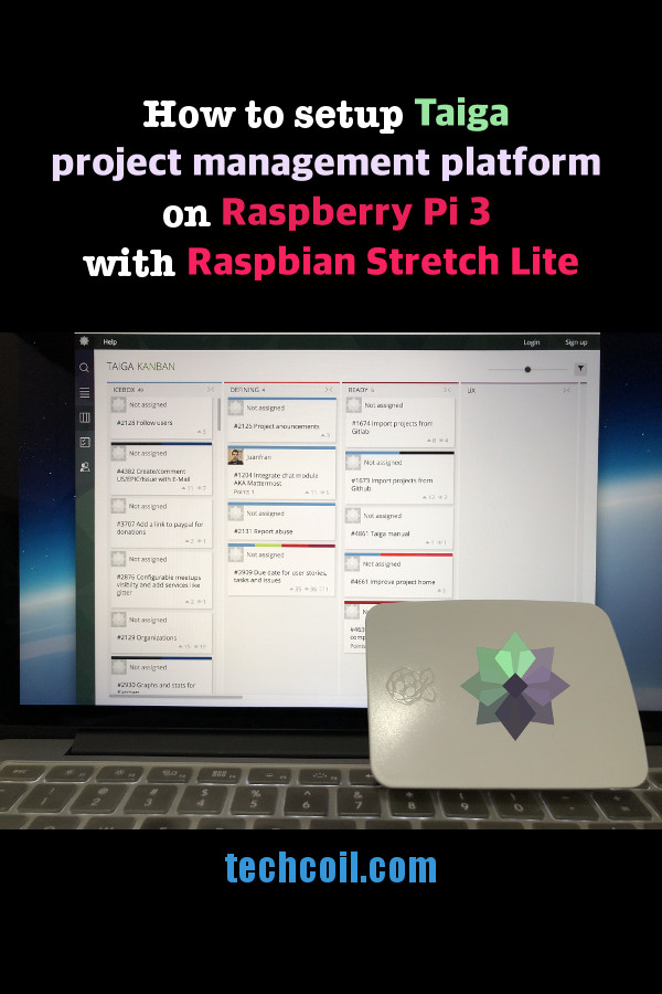 How to setup Taiga project management platform on Raspberry Pi 3 with Raspbian Stretch Lite