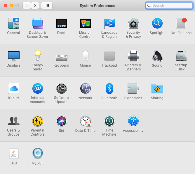 My Mac system preferences window as of 20190531