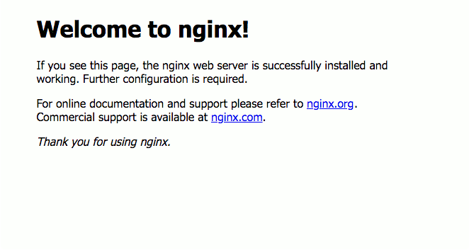 Nginx 1.10.3 welcome page