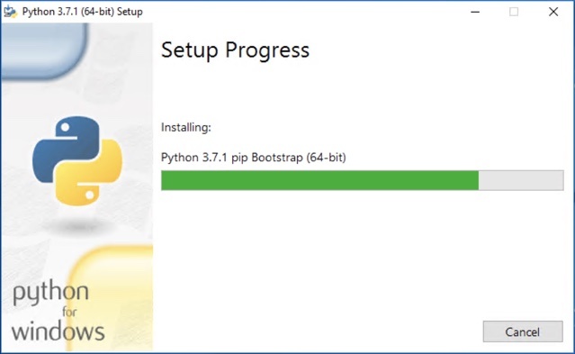 Python 3.7.1 (64-bit) Windows setup progress