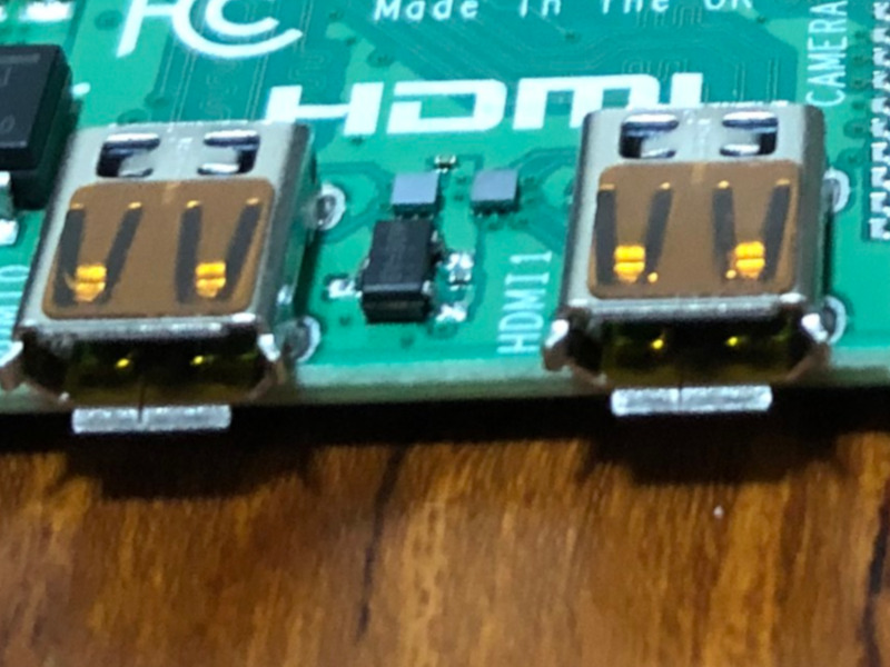 Raspberry Pi 4 Model B micro-HDMI ports