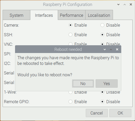 Raspberry Pi Configuration on Raspbian Buster 20191007 prompting for reboot