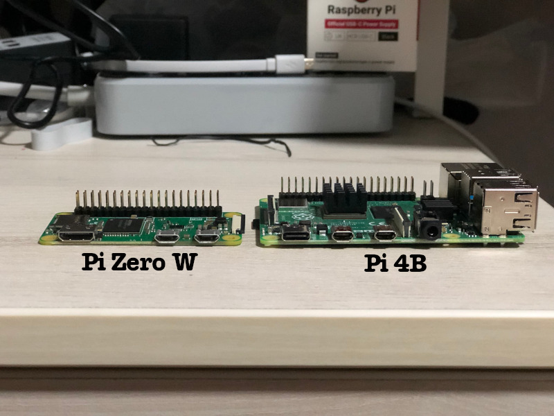 Raspberry Pi Zero W and Raspberry Pi 4B depth comparison