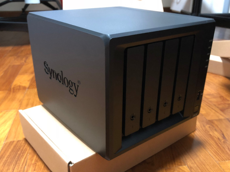 Synology DS418 taken out of wrapper bag
