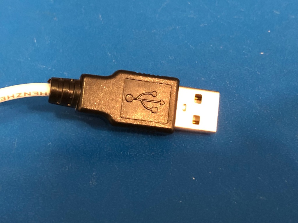 USB type A pin plug covered up