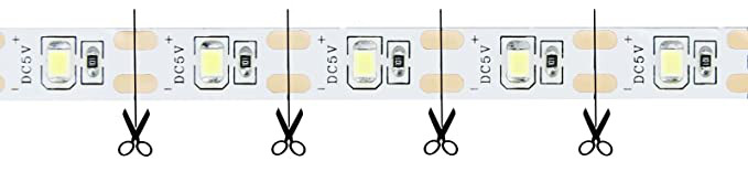 Where to cut KXZM USB LED Strip Light