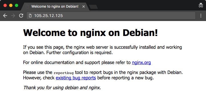 Accessing nginx reverse proxy server on Raspberry Pi 3 via 105.25.12.125