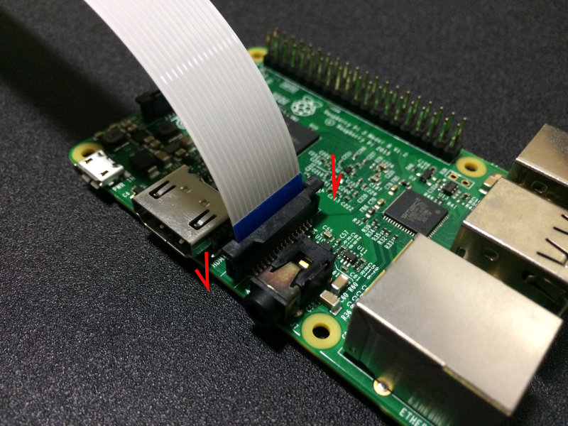 Direction to fasten CSI connector on Raspberry Pi 3 board with Flex cable