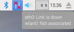 Hovering over network connections icon in Raspbian