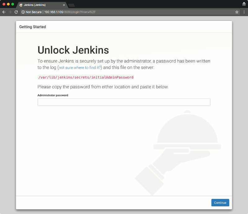 Jenkins 20171227 first run unlock Jenkins screen