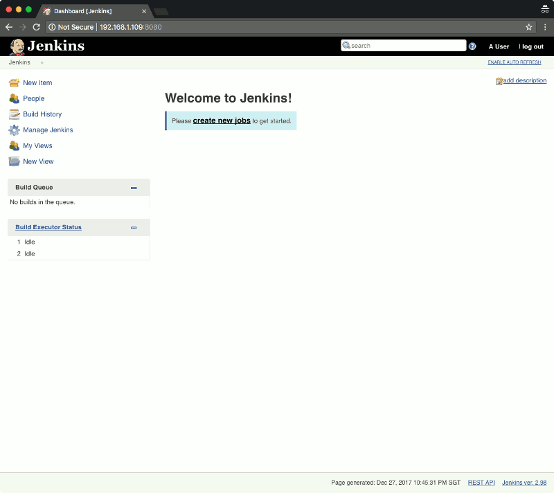 Jenkins 20171227 welcome screen