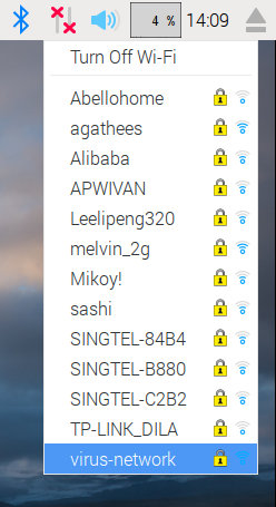 Listing of nearby wireless network in Raspbian Pixel