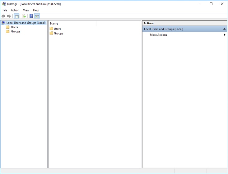 lusrmgr management console on Windows 10 IoT