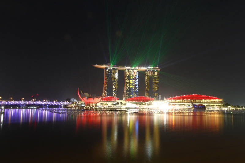 Marina Bay Sands with lights