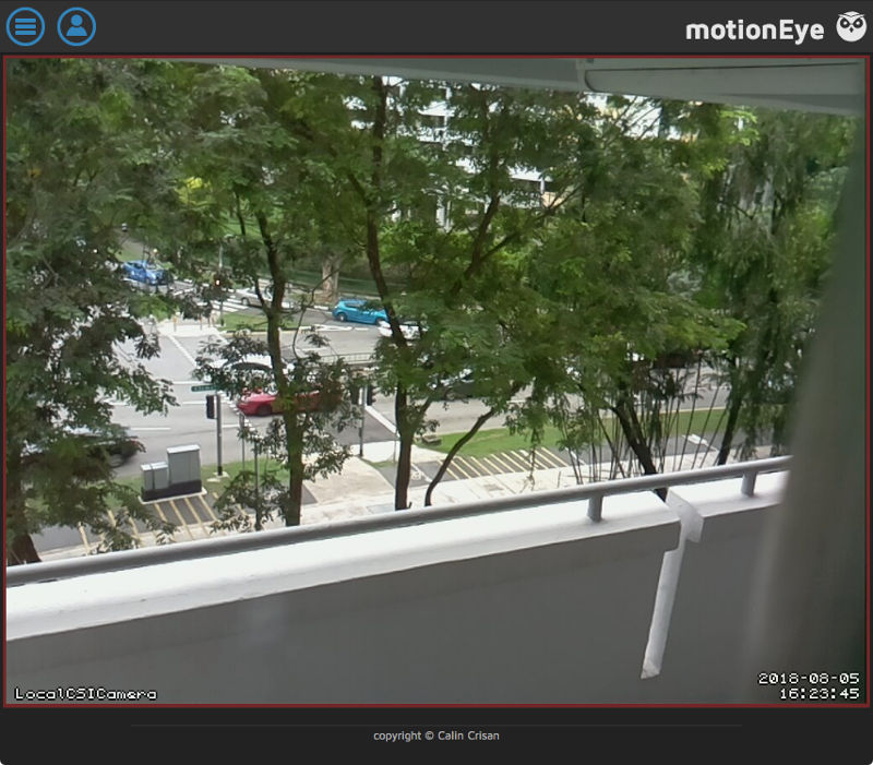 motionEye 0.39.2 view without any lens