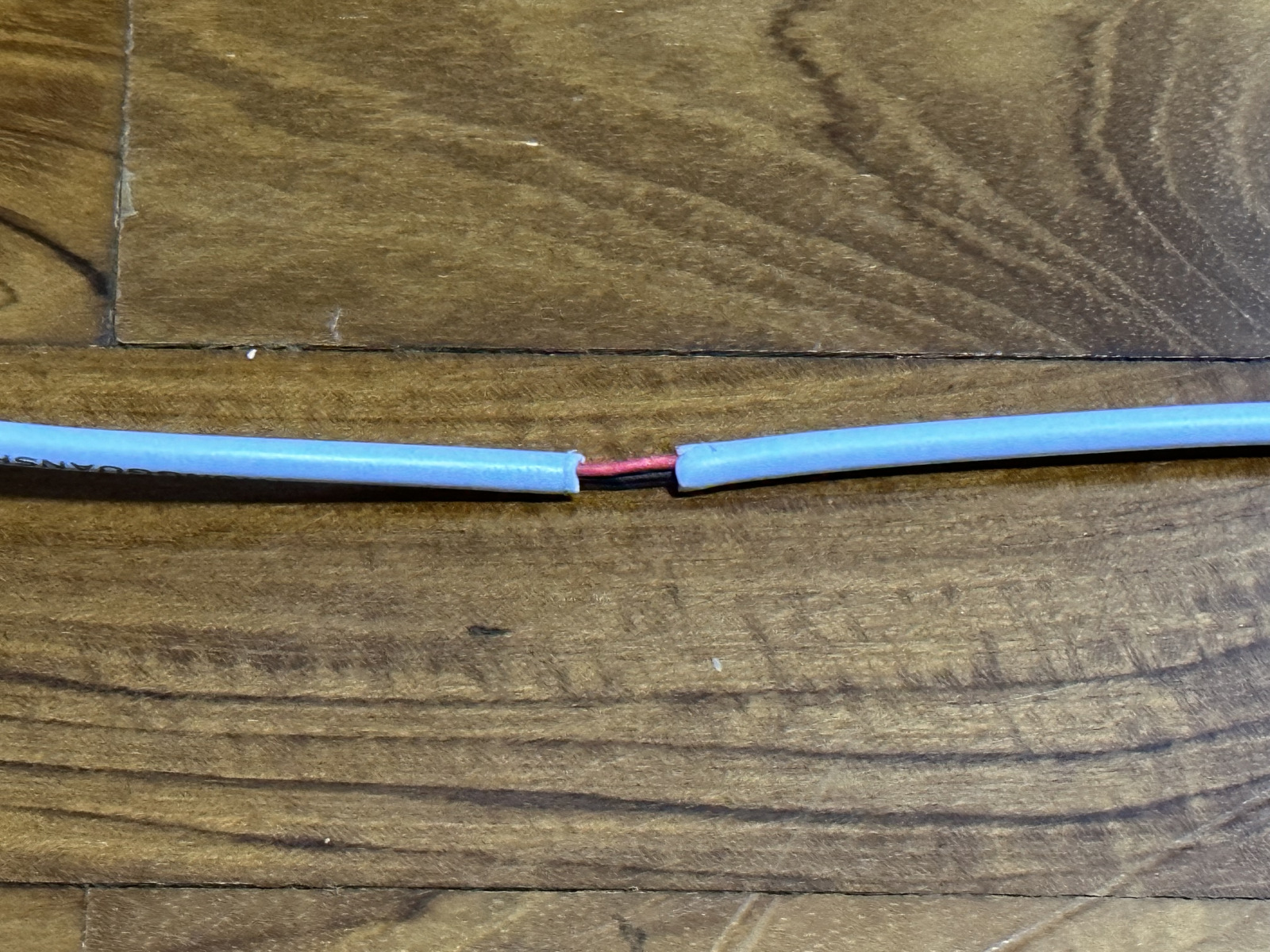 outer jack of 2 wire cable stripped