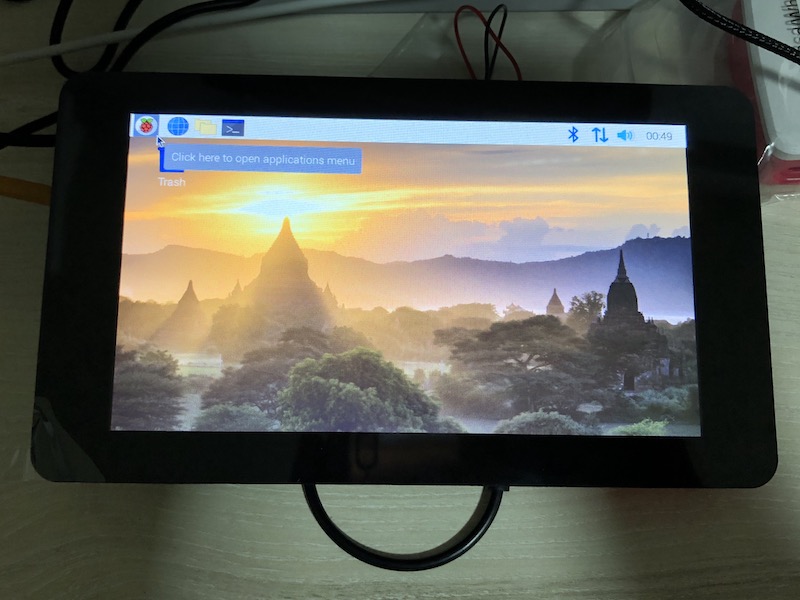 Raspberry pi 4B with touch screen running Raspbian Buster