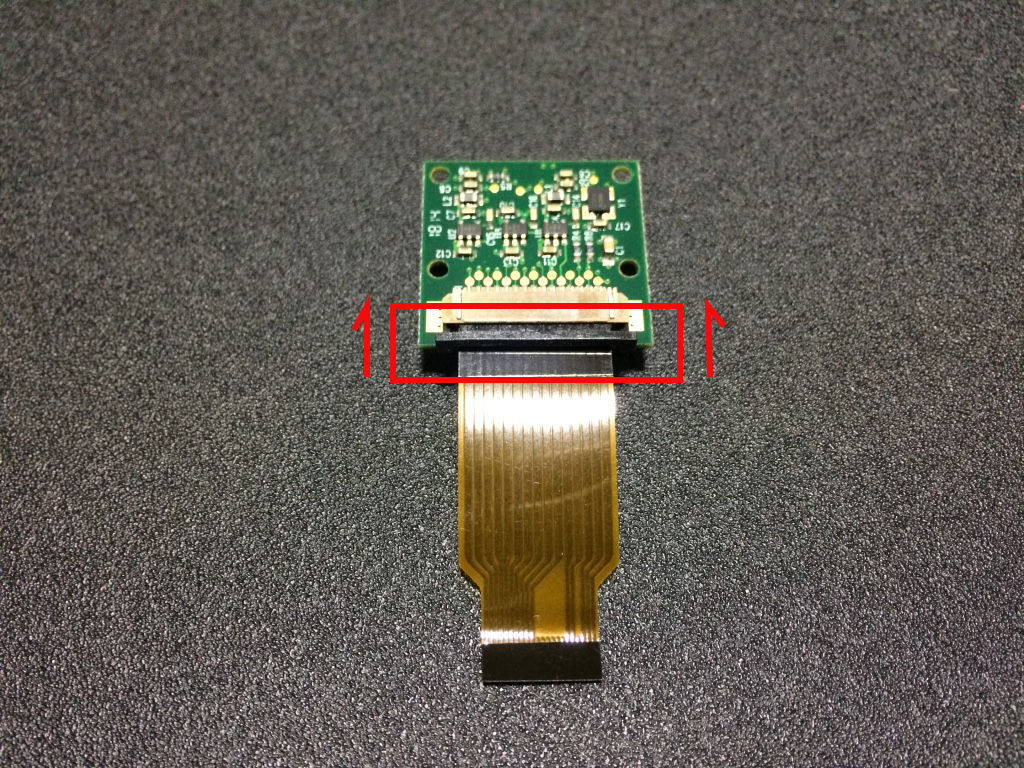 Raspberry Pi Zero camera cable connected to camera module