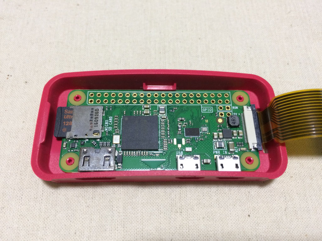 Raspberry Pi Zero W board fitted nicely into the base of the Raspberry Pi Zero Official Case