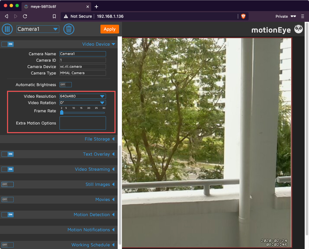 Raspberry security camera best sale software