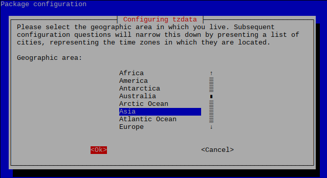 raspi-config on Raspbian Stretch 20181113 prompting for geographic area