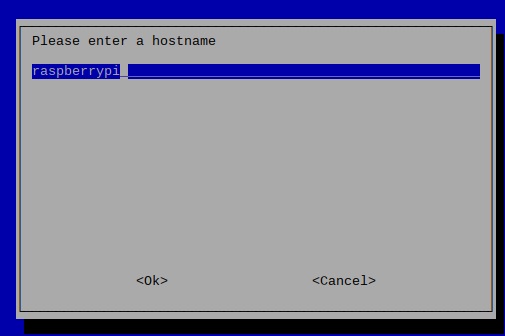 raspi-config on Raspbian Stretch 20181113 showing default Raspberry Pi hostname