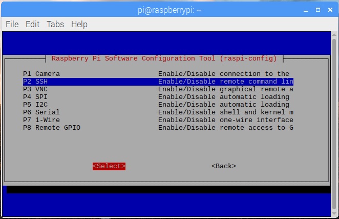 raspi-config on Raspbian Stretch 20181113 with SSH selected