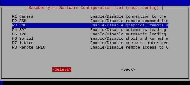 raspi-config on Raspbian Stretch 20181113 with VNC selected