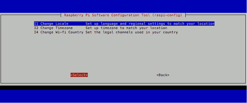 raspi-config Raspbian Stretch Lite with localisation-options change locale selected