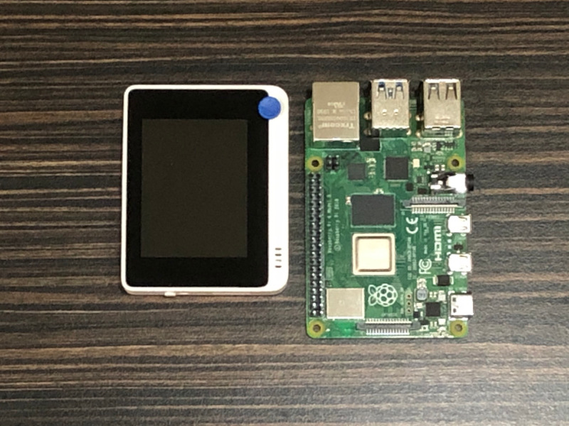 top view Wio Terminal vs Raspberry Pi 4B