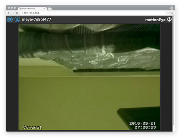 First time access to my Raspberry Pi 3 CCTV from the browser