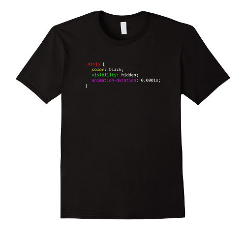 Image for Funny Ninja Programmer Joke T-Shirt