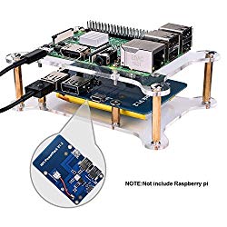 Raspberry Pi Kuman Lithium Battery Pack Expansion Board RPi Power Pack Power Supply+ USB Cable + 2 layer Acrylic Board