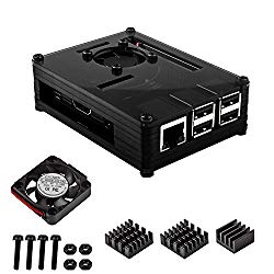 Smraza Case with Black Protective Case +1 pc Cooling Fan and 3 pcs Aluminum Heatsinks