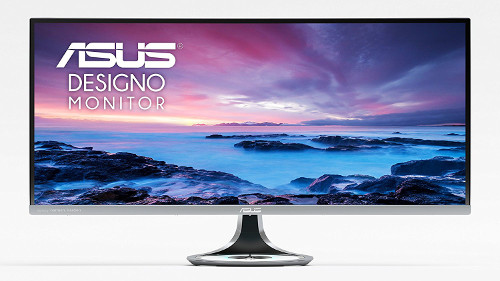 ASUS Designo Curved MX34VQ 34-inch UWQHD 100Hz DP HDMI Adaptive-Sync Qi Wireless Charger Eye Care Frameless Monitor