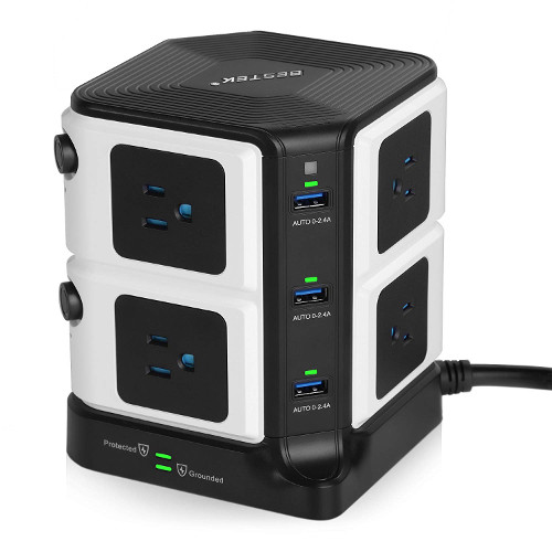 Bestek USB Power Strip 8-Outlet with 6 USB 40W:8A Charging Station