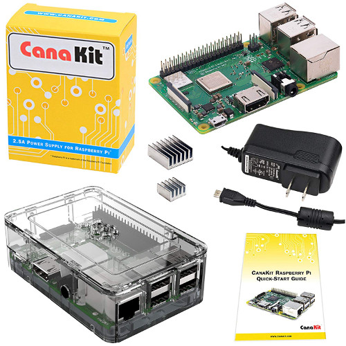 CanaKit Raspberry Pi 3 B+ (B Plus) with Premium Clear Case and 2.5A Power Supply