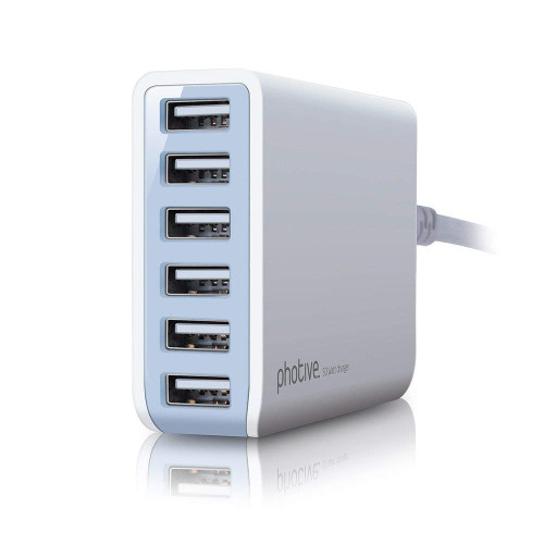 Photive 60 Watt 6 Port USB Rapid Desktop Charging Station