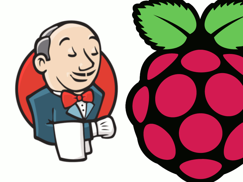 Raspberry Pi logo and Jenkins logo