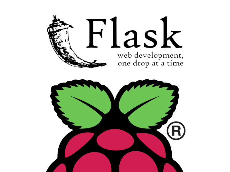 Raspberry Pi logo with Flask logo
