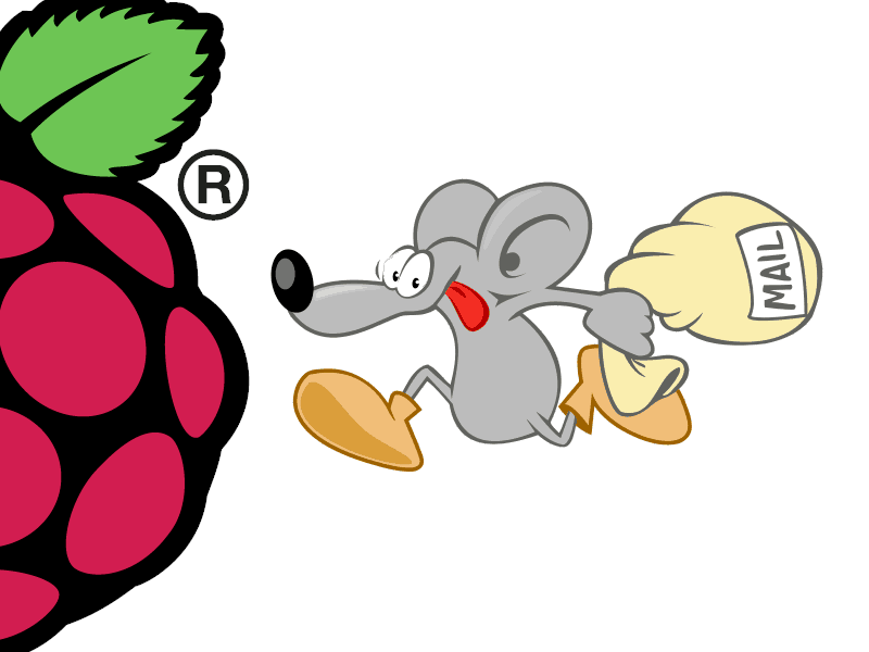Raspberry Pi logo with Postfix logo