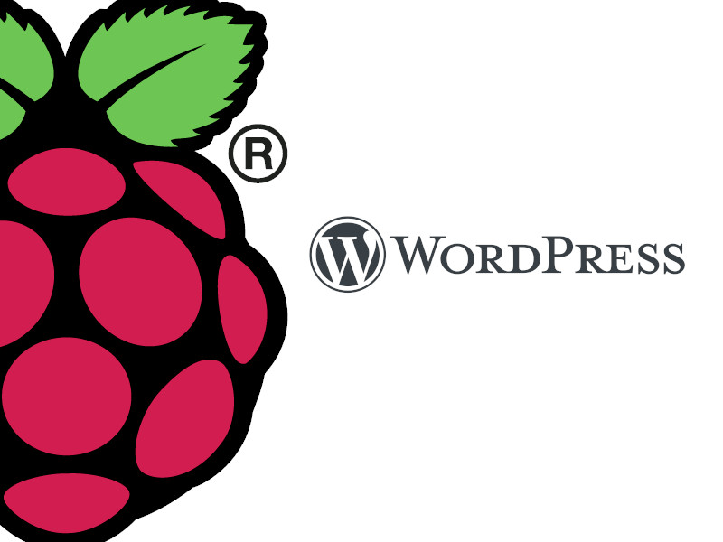 Raspberry Pi logo with WordPress logo
