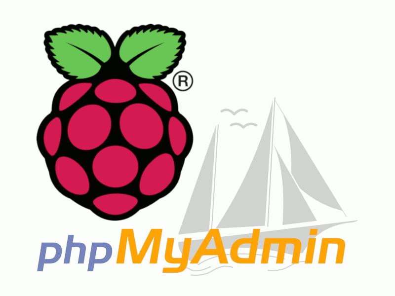 Raspberry Pi logo with phpMyAdmin logo